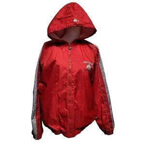 STARTER Ohio State Buckeyes Hooded Windbreaker Jacket Size M